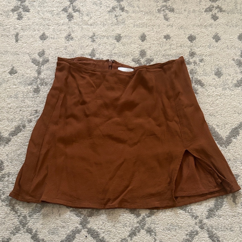 Aritzia Rich Brown Mini Skirt